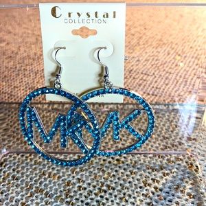 CRYSTAL- MK Blue Crystal Silver Earrings